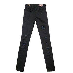 Siwy Womens Leona Drainpipe Distressed Skinny Jeans Black Size‎ 24